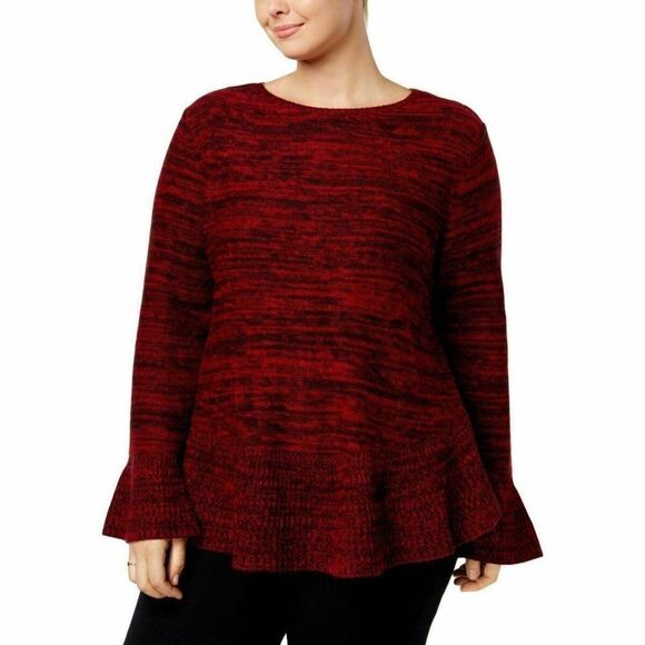 Plus-Size Bell-Sleeve Sweater Top 1X - Picture 1 of 3